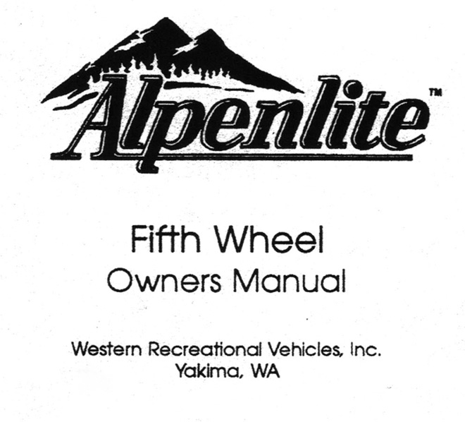 alpenlite 5th wheel owners manual
